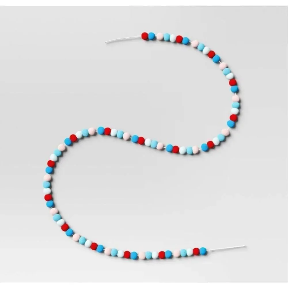 Target 4' Colorful Pom Poms Mini Christmas Tree Garland Blue/Red Wondershop™